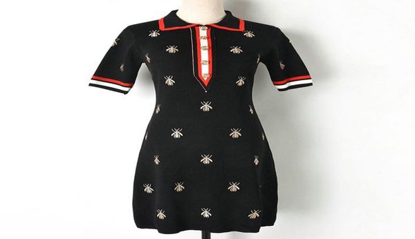 fashionable women contrast turn down collar bees embroidery knitted dresses button short sleeve embroidery dress6808561, Black;gray
fashionable women contrast turn down collar bees embroidery knitted dresses button short sleeve embroidery dress6808561, Black;gray