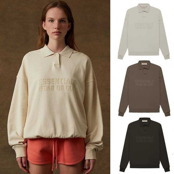 dear of god esential double row flocking letter polo collar sweater men's and women's autumn/winter long sleeve, Black
dear of god esential double row flocking letter polo collar sweater men's and women's autumn/winter long sleeve, Black