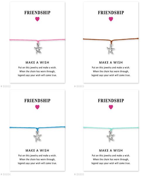make a wish bracelets with gift card for women men starfish charm rope chains bangle friendship fashion jewelry gift8824573, Golden;silver
make a wish bracelets with gift card for women men starfish charm rope chains bangle friendship fashion jewelry gift8824573, Golden;silver