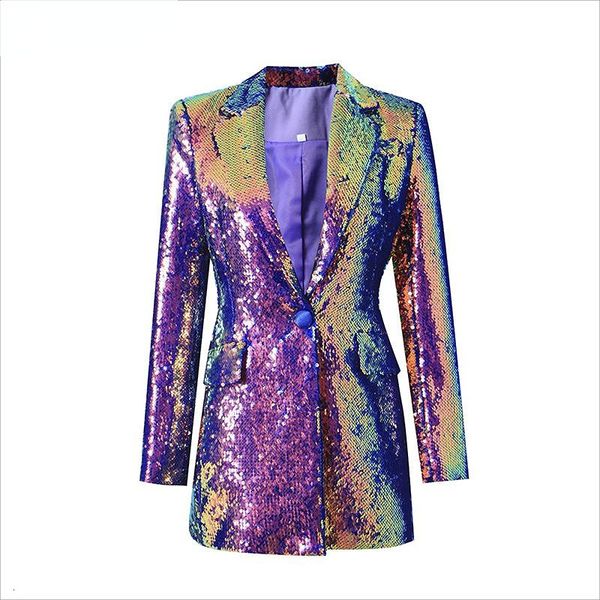 women's suits blazers luxury all covered bright sequins long sleeve doublebreasted women fashion streetwear slim blazer 2023 runway ele, White;black
women's suits blazers luxury all covered bright sequins long sleeve doublebreasted women fashion streetwear slim blazer 2023 runway ele, White;black