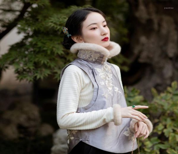 ethnic clothing chinese style vest vintage traditional fur collar short gilet women print tang suit cotton coat female sleeveless 1156109, Red
ethnic clothing chinese style vest vintage traditional fur collar short gilet women print tang suit cotton coat female sleeveless 1156109, Red