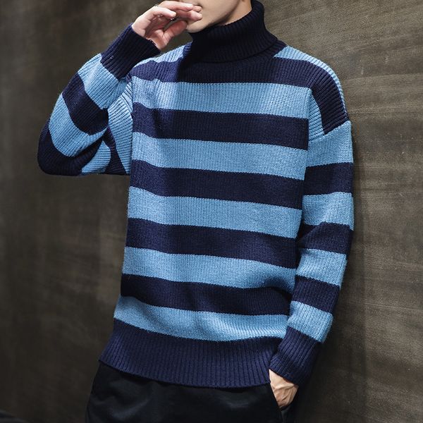 men's sweaters autumn winter turtleneck men stripe knitted sweater mens streewear warm pullovers male 230807, White;black
men's sweaters autumn winter turtleneck men stripe knitted sweater mens streewear warm pullovers male 230807, White;black