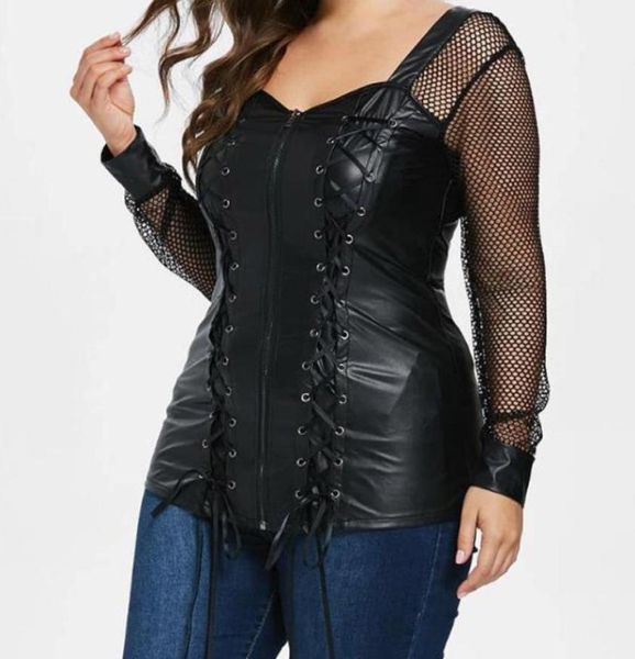 women vintage shirt plus size 4xl 5xl steampunk gothic laceup corset blouse hollow out long sleeve faux leather blouses 2911454, White
women vintage shirt plus size 4xl 5xl steampunk gothic laceup corset blouse hollow out long sleeve faux leather blouses 2911454, White