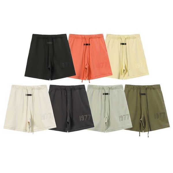 high version spring/summer new esential high street 1977 printed casual loose drawstring shorts, White;black
high version spring/summer new esential high street 1977 printed casual loose drawstring shorts, White;black