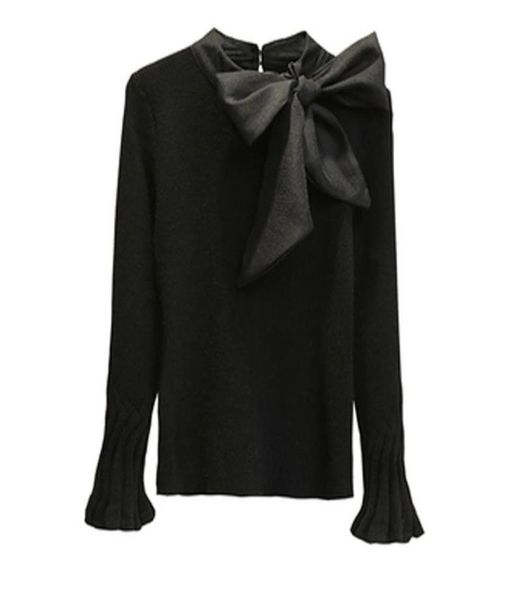 flare sleeve elegant sweater big bow collar women korean style knitted ladies pullovers tees belt 1133416, White;black
flare sleeve elegant sweater big bow collar women korean style knitted ladies pullovers tees belt 1133416, White;black