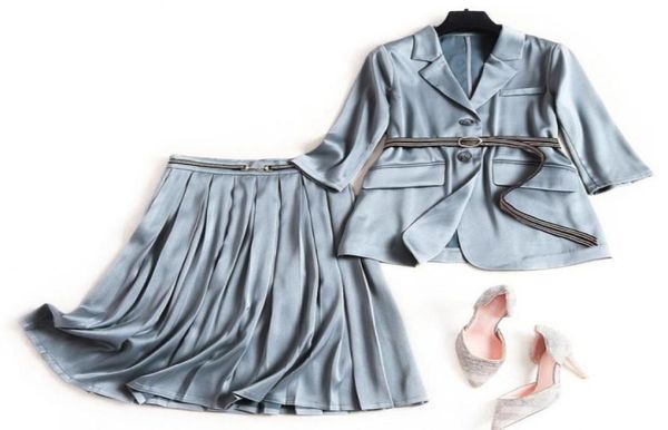 2020 spring summer 34 sleeve notchedlapel knitted waist belt blazers minimalist panelled midcalf skirt two piece 2 pieces set813514745434, White
2020 spring summer 34 sleeve notchedlapel knitted waist belt blazers minimalist panelled midcalf skirt two piece 2 pieces set813514745434, White