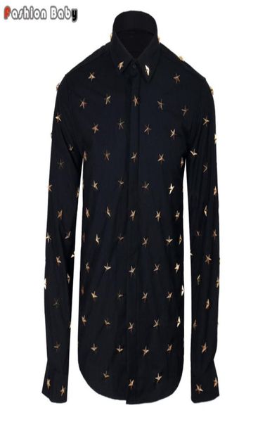 men039s metal stars rivets long sleeve dress casual shirt black cool euro american fashion party shirts quality6745287, White;black
men039s metal stars rivets long sleeve dress casual shirt black cool euro american fashion party shirts quality6745287, White;black
