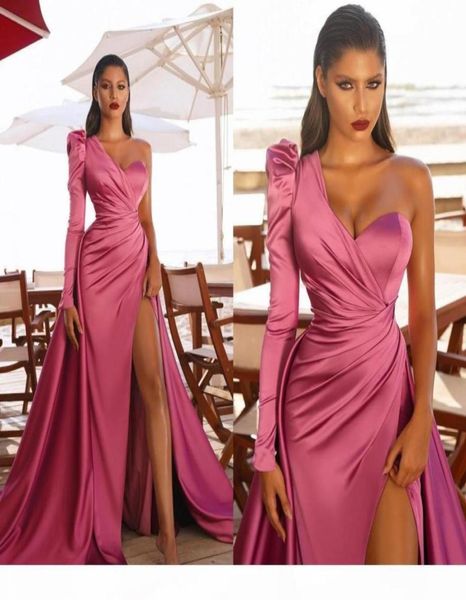 2021 pink prom dresses mermaid side split formal long evening gowns one shoulder long sleeves satin pleated designer formal la21094631352, Black;red
2021 pink prom dresses mermaid side split formal long evening gowns one shoulder long sleeves satin pleated designer formal la21094631352, Black;red