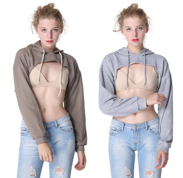 2018 new women short hoodies off the chest hooded pullover long sleeved summer spring fashion tees4799142, Black
2018 new women short hoodies off the chest hooded pullover long sleeved summer spring fashion tees4799142, Black