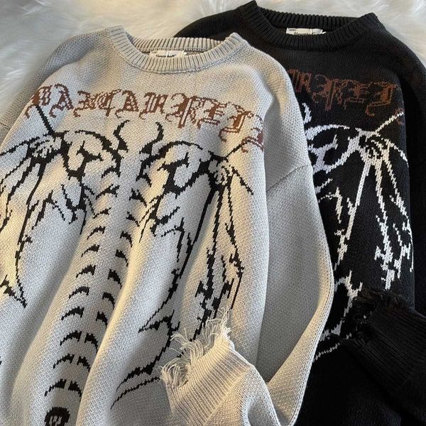 men's sweaters printed bat skull sweater letter crew neck korean pullover black hip hop street couple fashion retro large size cotton 2, White;black
men's sweaters printed bat skull sweater letter crew neck korean pullover black hip hop street couple fashion retro large size cotton 2, White;black
