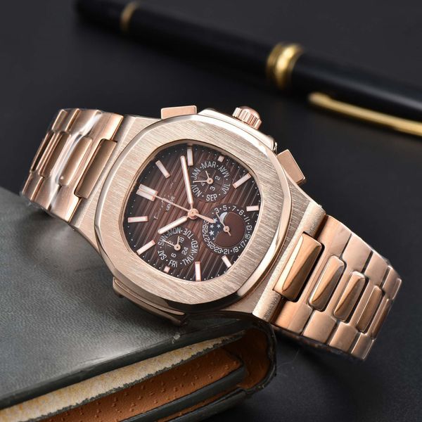 40mm stainless steel men's luxury quartz watch fashion leisure six needle multi-function luminous calendar belt watches, Slivery;black
40mm stainless steel men's luxury quartz watch fashion leisure six needle multi-function luminous calendar belt watches, Slivery;black