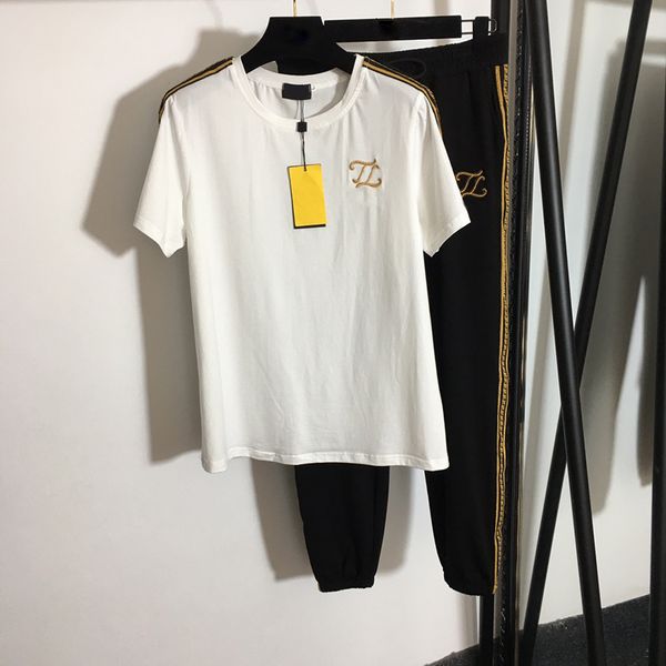 letters embroidery tees pants female luxury tracksuits trendy soft touch two pieces set girls cotton short sleeve shirts pants, Black
letters embroidery tees pants female luxury tracksuits trendy soft touch two pieces set girls cotton short sleeve shirts pants, Black