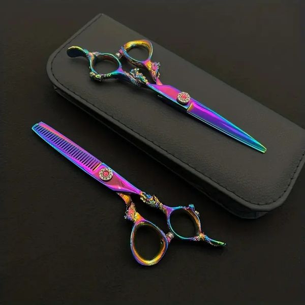 6.5 inch professional hair scissors flat scissors thinning scissors bangs scissors dragon pattern styling barber scissors kit for salon
6.5 inch professional hair scissors flat scissors thinning scissors bangs scissors dragon pattern styling barber scissors kit for salon