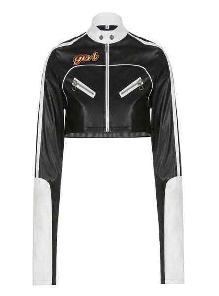 women039s jackets streetwear punk style patchwork cropped pu leather jacket women zipper autumn winter contrast color basic coa5373379, Black;brown
women039s jackets streetwear punk style patchwork cropped pu leather jacket women zipper autumn winter contrast color basic coa5373379, Black;brown