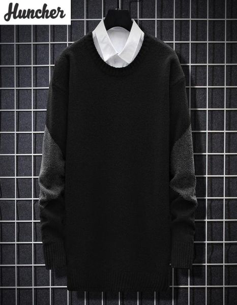 men039s sweaters huncher mens knitted sweater men 2021 autumn oversized patchwork knit pullover korean fashion harajuku black f6473202, White;black
men039s sweaters huncher mens knitted sweater men 2021 autumn oversized patchwork knit pullover korean fashion harajuku black f6473202, White;black