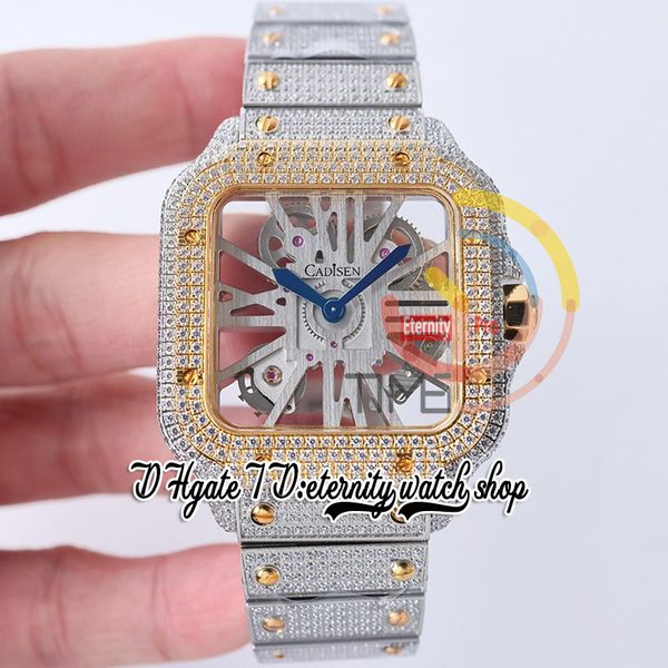 sf twf0007 swiss ronda 4s20 quartz mens watch fully iced out diamonds yellow gold bezel roman markers skeleton dial steel diamond bracelet 2, Slivery;brown
sf twf0007 swiss ronda 4s20 quartz mens watch fully iced out diamonds yellow gold bezel roman markers skeleton dial steel diamond bracelet 2, Slivery;brown
