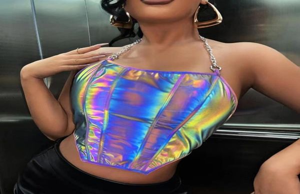 women039s tanks camis reflective vest with metal chain halter and halter9187755, White
women039s tanks camis reflective vest with metal chain halter and halter9187755, White