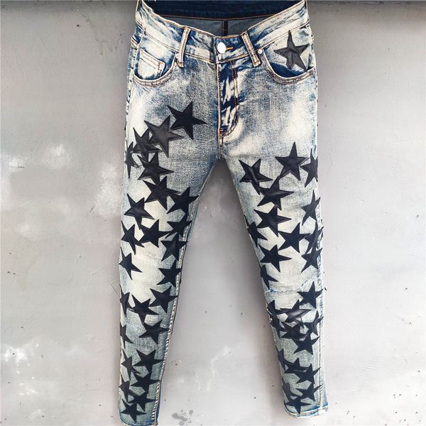 mens jeans trendy punk denim long pants hip hop men black star pattern patch street motorcycle pantalon homme 230808, Blue
mens jeans trendy punk denim long pants hip hop men black star pattern patch street motorcycle pantalon homme 230808, Blue