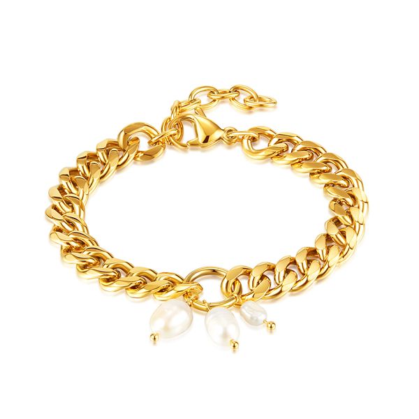 mens women stainless steel with pearl charm bracelet curb chain fashion jewelry 16.5cm+3.5cm silver/ gold n1410, Black
mens women stainless steel with pearl charm bracelet curb chain fashion jewelry 16.5cm+3.5cm silver/ gold n1410, Black