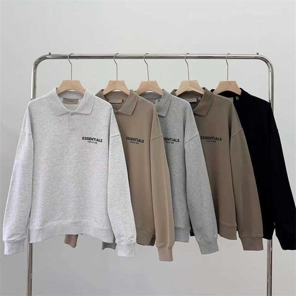 the right version of esential long sleeve polo sweater double thread t-shirt ess fashion brand new loose, White;black
the right version of esential long sleeve polo sweater double thread t-shirt ess fashion brand new loose, White;black