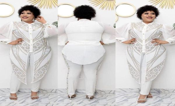 women fashion two piece pants sets long sleeve crew neck crystal beading jacket and skinny pants plus size african womens6790710, White
women fashion two piece pants sets long sleeve crew neck crystal beading jacket and skinny pants plus size african womens6790710, White