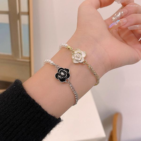 charm bracelets french vintage flower bracelet for women zircon gold color sweet pearl bangles 2023 trend delicate friendship jewelry, Black
charm bracelets french vintage flower bracelet for women zircon gold color sweet pearl bangles 2023 trend delicate friendship jewelry, Black