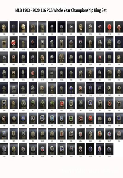 116pcs 1903 to 2021 baseball team champions ring set souvenir men fan gift 20201636126, Golden;silver
116pcs 1903 to 2021 baseball team champions ring set souvenir men fan gift 20201636126, Golden;silver