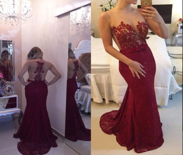 2019 illusion sheer neck evening prom gowns dark red lace long formal party dresses open back sweep train plus size 8661392, Black
2019 illusion sheer neck evening prom gowns dark red lace long formal party dresses open back sweep train plus size 8661392, Black
