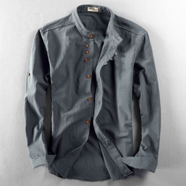 men's casual shirts spring mens shirt japan vintage style premium linen stand collar slim fit single breasted simple design casual shir, White;black
men's casual shirts spring mens shirt japan vintage style premium linen stand collar slim fit single breasted simple design casual shir, White;black