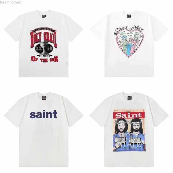 graphics printing saint michael oversized tee shirts summer new comfortable t-shirt for men women, White;black
graphics printing saint michael oversized tee shirts summer new comfortable t-shirt for men women, White;black