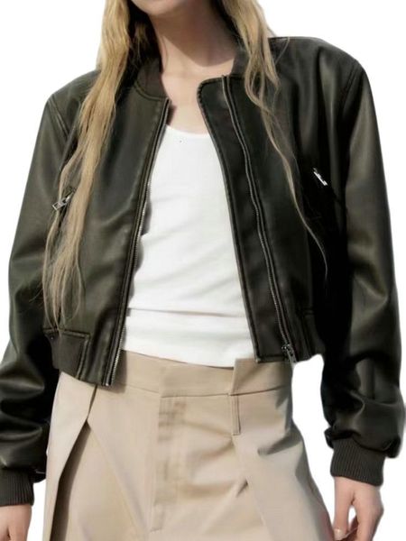 womens jackets vintage bomber washed pu faux leather female loose gradient zipper biker motorcycle baseball short coats 230808, Black;brown
womens jackets vintage bomber washed pu faux leather female loose gradient zipper biker motorcycle baseball short coats 230808, Black;brown