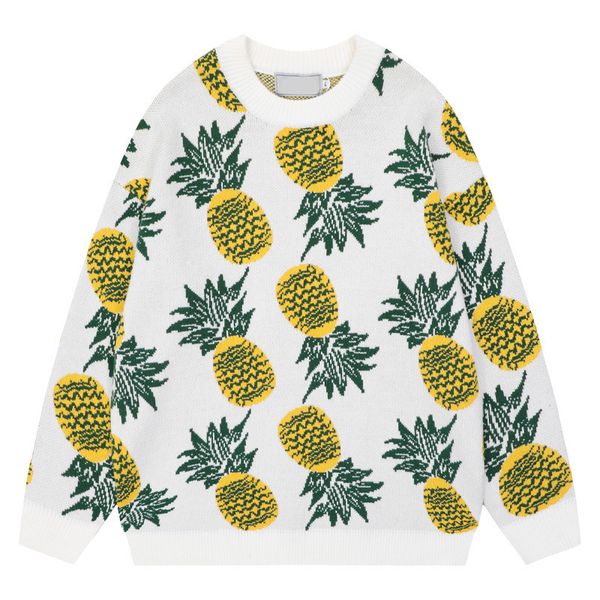 men's sweaters high street fashion sweater round neck pineapple print loose warm knit couple harajuku comfortable pullover ropa de homb, White;black
men's sweaters high street fashion sweater round neck pineapple print loose warm knit couple harajuku comfortable pullover ropa de homb, White;black