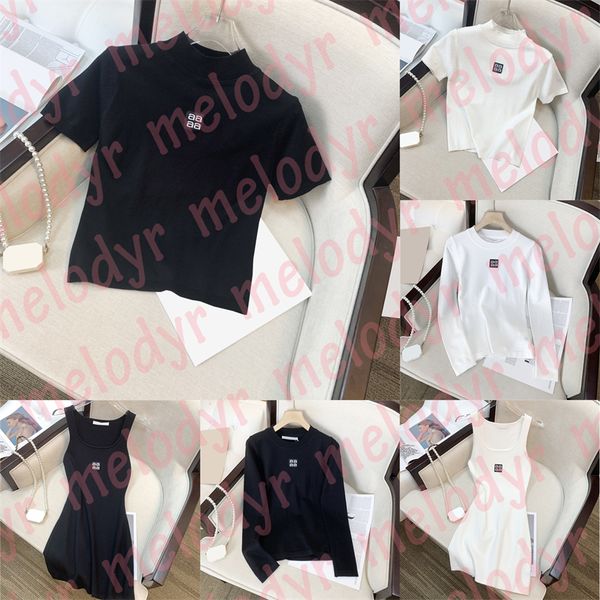women casual dress luxury designer knit tees summer vest dress letter print strand neck slim turtleneck knitted top, White
women casual dress luxury designer knit tees summer vest dress letter print strand neck slim turtleneck knitted top, White