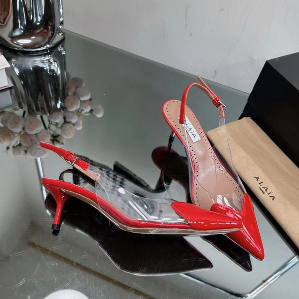 alaia shoes designer sandals women 5.5cm high heel party shoe breathable mesh ankle strap transparent pvc heart decorative leather pointed t, Black
alaia shoes designer sandals women 5.5cm high heel party shoe breathable mesh ankle strap transparent pvc heart decorative leather pointed t, Black