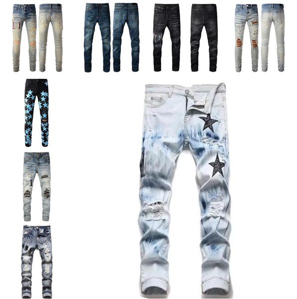 designer mens jeans purple denim high street black pants fashion holes trouser hip hop distressed zipper trousers for male, Blue
designer mens jeans purple denim high street black pants fashion holes trouser hip hop distressed zipper trousers for male, Blue