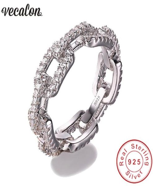 vecalon luxury jewelry 100 soild 925 sterling silver ring 5a zircon cz chain shape engagement wedding band rings for women men8924560, Slivery;golden
vecalon luxury jewelry 100 soild 925 sterling silver ring 5a zircon cz chain shape engagement wedding band rings for women men8924560, Slivery;golden