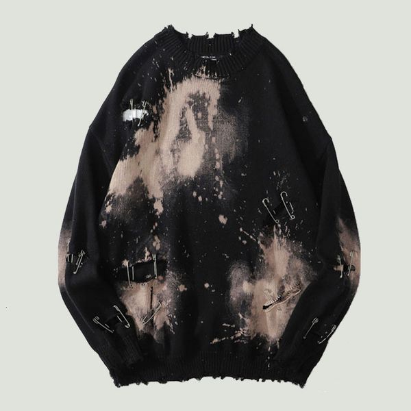 men's sweaters tie dye pins ripped distressed destroyed holes knitting hip hop streetwear pullover sweater oversized black 230807, White;black
men's sweaters tie dye pins ripped distressed destroyed holes knitting hip hop streetwear pullover sweater oversized black 230807, White;black