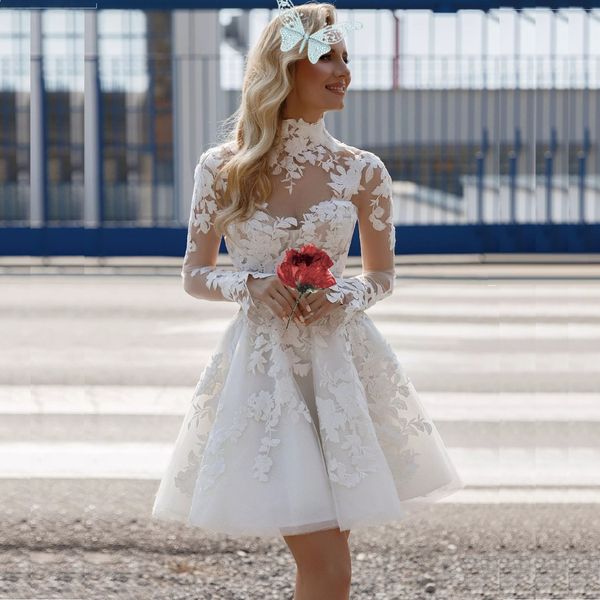 applique tull high neck wedding dress illusion long sleeves bridal gown lace bride party 2024, White
applique tull high neck wedding dress illusion long sleeves bridal gown lace bride party 2024, White