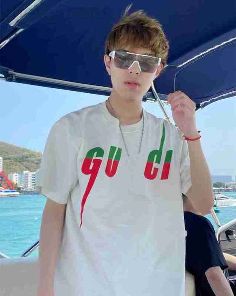 women's t-shirt designer high version luxury trend classic basic style lightning letter printing mesh red matching men's and women, White
women's t-shirt designer high version luxury trend classic basic style lightning letter printing mesh red matching men's and women, White