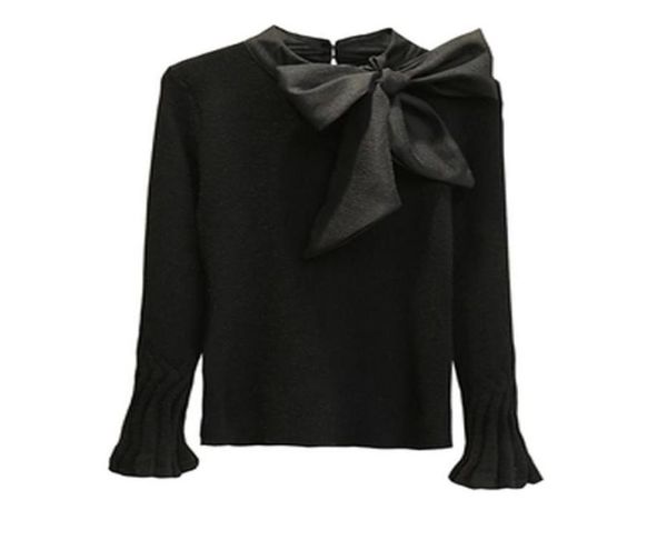 flare sleeve elegant sweater big bow collar women korean style knitted ladies pullovers tees belt 1268036, White;black
flare sleeve elegant sweater big bow collar women korean style knitted ladies pullovers tees belt 1268036, White;black