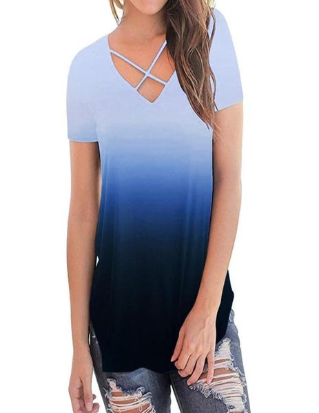 2021 women shirt gradient color tee short sleeve female summer tshirts casual v neck femme camisetas9882778, White
2021 women shirt gradient color tee short sleeve female summer tshirts casual v neck femme camisetas9882778, White