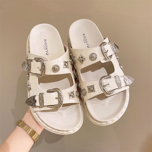 slippers summer punk rock women slippers rivets platform leather mules creative metal fittings slippers female casual sandals shoe slides 23, Black
slippers summer punk rock women slippers rivets platform leather mules creative metal fittings slippers female casual sandals shoe slides 23, Black