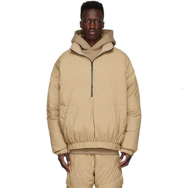 double track esential high street solid color warmth thickened half zipper loose men's and women's cotton jacket coat, Black
double track esential high street solid color warmth thickened half zipper loose men's and women's cotton jacket coat, Black