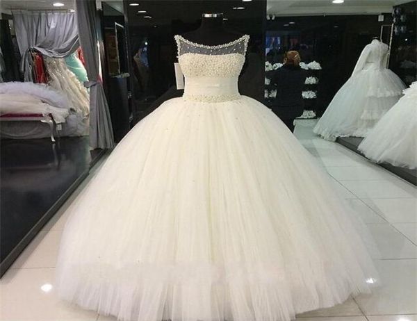 beaded pearls ball gown wedding dresses real images sheer neck crystal ivory tulle corset bridal gowns with lace up9589827, White
beaded pearls ball gown wedding dresses real images sheer neck crystal ivory tulle corset bridal gowns with lace up9589827, White