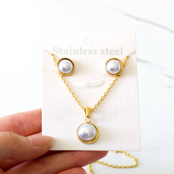 wedding jewelry sets luxukisskids half imitation pearl stainless steel necklace earrings set goldsilver color for woman jewellry accessories, Slivery;golden
wedding jewelry sets luxukisskids half imitation pearl stainless steel necklace earrings set goldsilver color for woman jewellry accessories, Slivery;golden