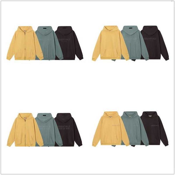 american trend esential double thread zippered cardigan hooded sweater street men's and women's terry top, Black
american trend esential double thread zippered cardigan hooded sweater street men's and women's terry top, Black
