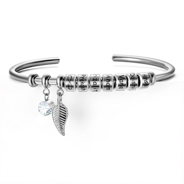 charm bracelets customized names bracelet for women with 12 colors birthstone bohemia leaf bangles personalized stainless steel open cuff gi, Golden;silver
charm bracelets customized names bracelet for women with 12 colors birthstone bohemia leaf bangles personalized stainless steel open cuff gi, Golden;silver
