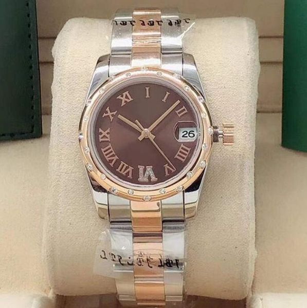 31mm women's automatic mechanical watch ladies diamond watches women stainless steel folding buckle sport waterproof fashion wristwatch, Slivery;brown
31mm women's automatic mechanical watch ladies diamond watches women stainless steel folding buckle sport waterproof fashion wristwatch, Slivery;brown