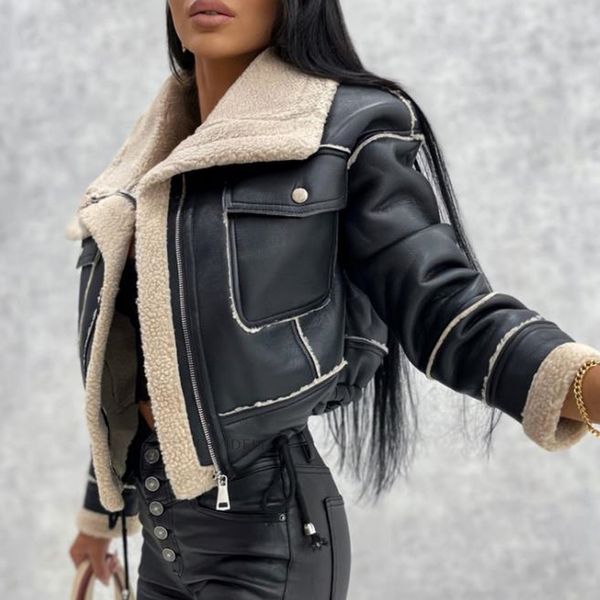women's jackets suninheart winter autumn lambswool coat short warm faux leather motorcycle jacket coat black women's blouse 230807, Black;brown
women's jackets suninheart winter autumn lambswool coat short warm faux leather motorcycle jacket coat black women's blouse 230807, Black;brown