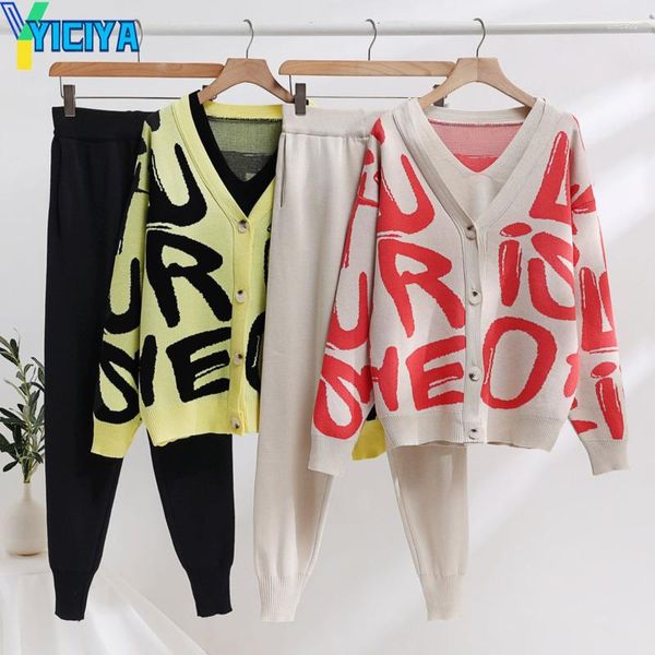 women's two piece pants yiciya set knitted three sets for women y2k streetwear sweaters cardigan vest and trousers in matching, White
women's two piece pants yiciya set knitted three sets for women y2k streetwear sweaters cardigan vest and trousers in matching, White